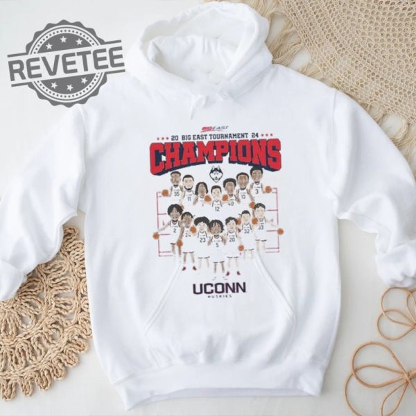 Uconn Ncaa Mens Basketball 2024 Big East Tournament Champions Team Caricature T Shirt Unique Sweatshirt revetee 2