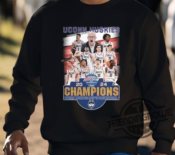 Huskies Champions 2024 Shirt Big East 2024 Tournament Champions Uconn Huskies Mens Basketball Shirt trendingnowe 3