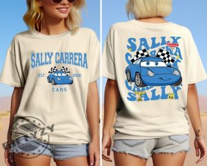 Sally Carrera Cars On The Road Shirt Disneyland Cars Movie Sweatshirt Cars Sally Carrera Tshirt Radiator Spring Hoodie Piston Cup Shirt giftyzy 3