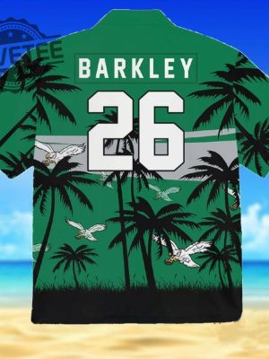 Eagles Saquon Barkley Kelly Green Hawaiian Shirt Unique revetee 2