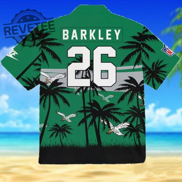 Eagles Saquon Barkley Kelly Green Hawaiian Shirt Unique revetee 2