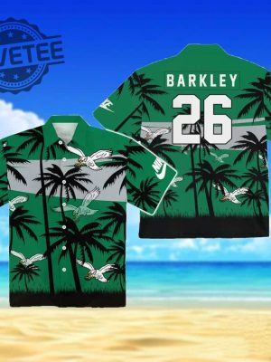 Eagles Saquon Barkley Kelly Green Hawaiian Shirt Unique revetee 3