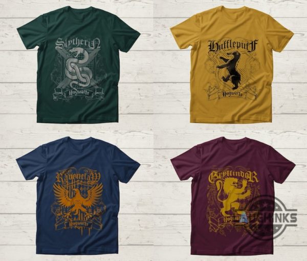 hogwarts t shirt sweatshirt hoodie mens womens harry potter hogwarts houses shirts quidditch shirt slytherin ravenclaw gryffindor hufflepuff team tee gift laughinks 4