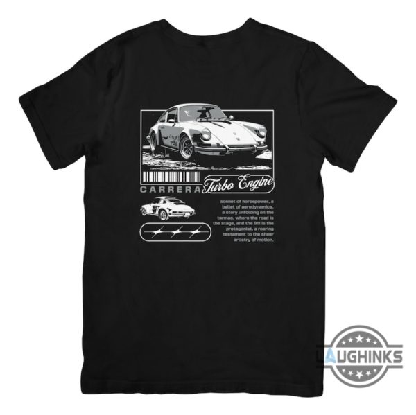 cars hoodie sweatshirt tshirt mens womens porsche carrera turbo engine back side shirts 911 horsepower graphic tee vintage gift for racing car guys laughinks 1