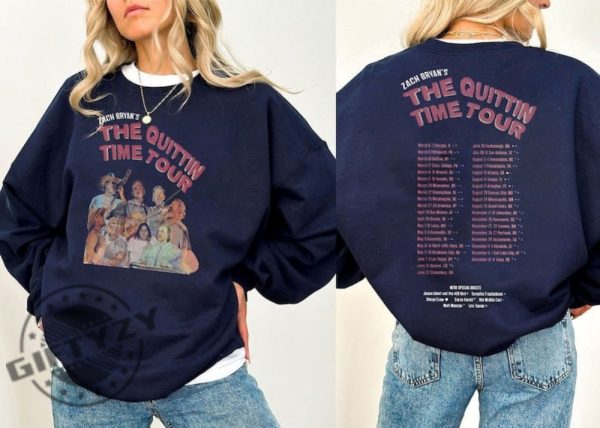 Limited Zach Bryan The Quittin Time Tour 2024 Front And Back Shirt Zach Bryan 90S Tshirt Zach Bryan Country Music Sweatshirt Zach Bryan Hoodie Zach Bryan Gift giftyzy 2