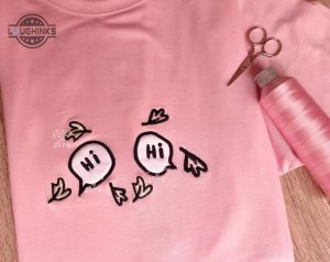 embroidered hi hi bubbles chat embroidered tshirt embroidery tshirt sweatshirt hoodie gift laughinks 1