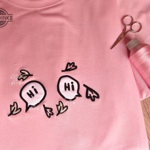 embroidered hi hi bubbles chat embroidered tshirt embroidery tshirt sweatshirt hoodie gift laughinks 1