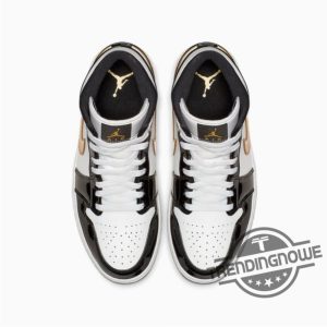 Air Jordan 1 Mid Patent Black Gold trendingnowe 4 1