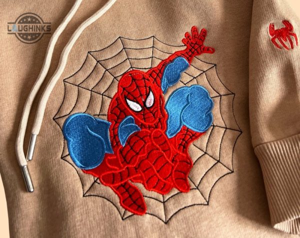 spiderman embroidered hoodie spiderman embroidered sweatshirt spiderman embroidery spiderman hoodies peter parker sweatshirt embroidery tshirt sweatshirt hoodie gift laughinks 1