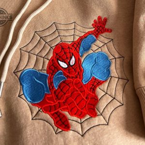 spiderman embroidered hoodie spiderman embroidered sweatshirt spiderman embroidery spiderman hoodies peter parker sweatshirt embroidery tshirt sweatshirt hoodie gift laughinks 1 1