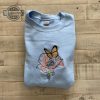 butterfly and poppy embroidered crewneck butterfly sweatshirt trendy crewneck embroidery tshirt sweatshirt hoodie gift laughinks 1 2