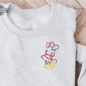 minnie mouse embroidered crewneck disney world embroidered sweatshirt disney crewneck disney minnie pull over crewneck embroidery tshirt sweatshirt hoodie gift laughinks 1