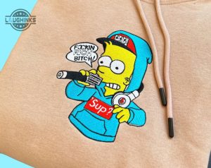 the simpsons bart embroidered sweatshirt hoodie embroidered sweatshirt anime embroider cartoon the simpsons hoodies simpsons unisex embroidery tshirt sweatshirt hoodie gift laughinks 1