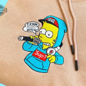 the simpsons bart embroidered sweatshirt hoodie embroidered sweatshirt anime embroider cartoon the simpsons hoodies simpsons unisex embroidery tshirt sweatshirt hoodie gift laughinks 1