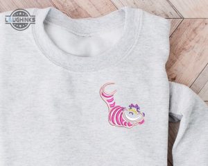 cheshire cat embroidered crewneck disney embroidered sweatshirt alice in wonderland crewneck disney sweatshirt womens disney crewneck embroidery tshirt sweatshirt hoodie gift laughinks 1