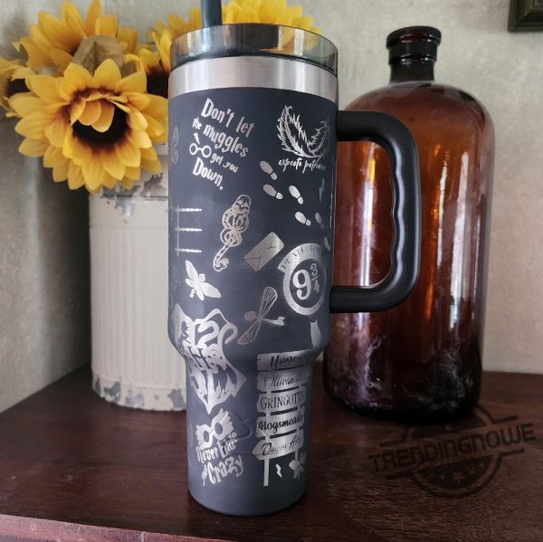 Harry Potter Cup Engraved Tumbler With Handle 360 Full Wrap Design 40Oz Water Bottle Wizard Tumbler trendingnowe 1