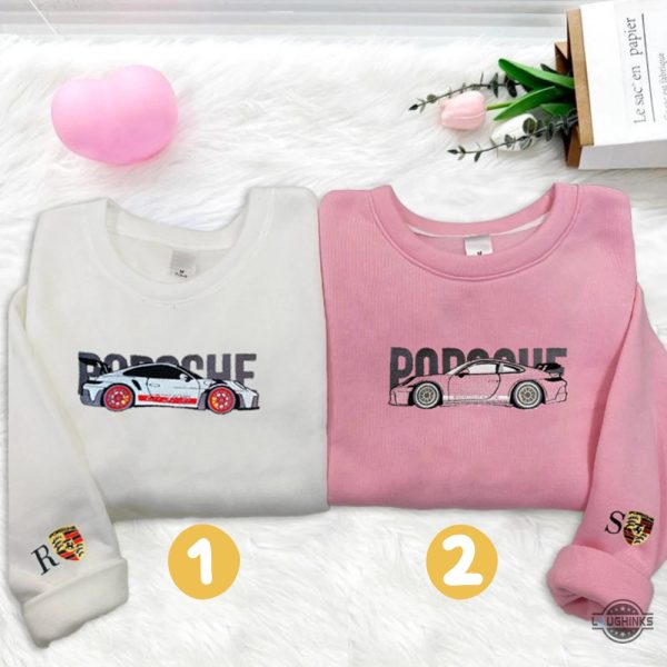 porsche 911 gt3 rs sweatshirt tshirt hoodie embroidered adult porsche 911 sports car shirts anniversary gift for car guys couples custom name embroidery tee laughinks 1