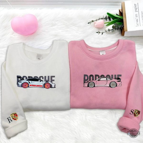 porsche 911 gt3 rs sweatshirt tshirt hoodie embroidered adult porsche 911 sports car shirts anniversary gift for car guys couples custom name embroidery tee laughinks 2