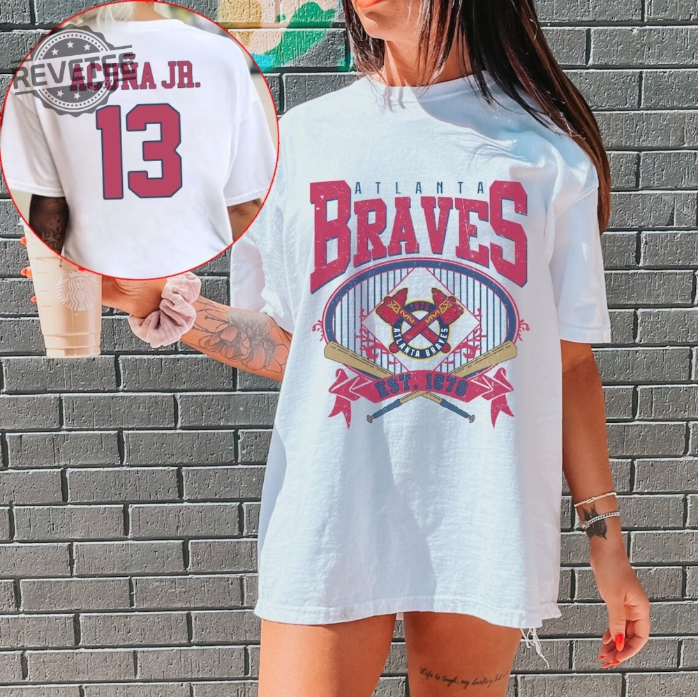 Personalized Name And Number Atlanta Braves Shirt Atlanta Braves T Shirt Mens Atlanta Braves Tee Shirt Atlanta Braves Apparel Unique
