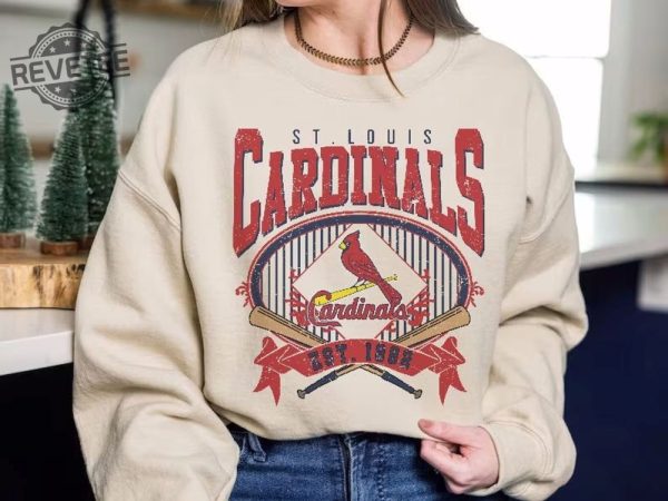 St Louis Baseball Sweatshirt Vintage Style St Louis Baseball Crewneck Sweatshirt St Louis Est 1882 Sweatshirt Game Day revetee 3