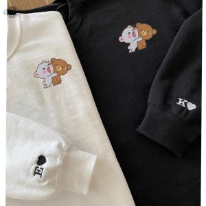 couple bear milk and mocha embroidered sweater embroidery tshirt sweatshirt hoodie gift laughinks 1