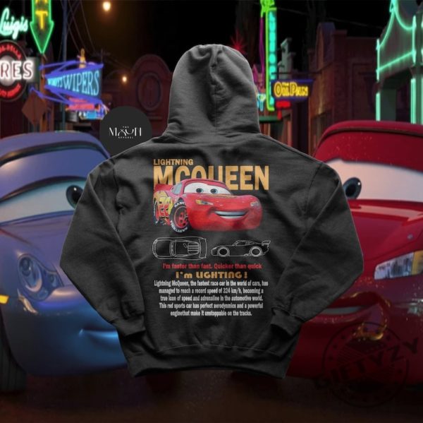 Limited Mcqueen Shirt Lightning Mcqueen Fan Tshirt Cars Movie Mcqueen And Sally Sweatshirt Couple Hoodie Vintage Car Sally Shirt giftyzy 1