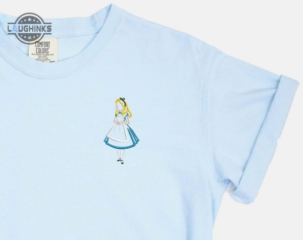 alice embroidered tshirt alice embroidered shirt alice t shirt disney princess shirt disney tshirt womens disney shirt embroidery tshirt sweatshirt hoodie gift laughinks 1 1