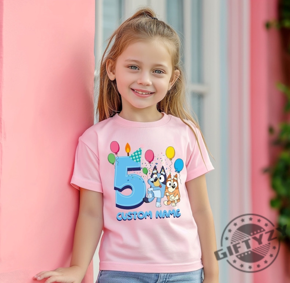 Bluey Birthday Shirt Custom Birthday Custom Bluey Tshirt Bingo Birthday Sisters Hoodie Birthday Girl Sweatshirt Birthday Boy Shirt