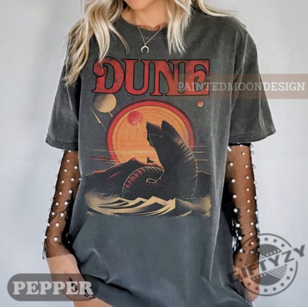 Retro Dune Sandworm And Muaddib Shirt Limited Dune Shirt giftyzy 3
