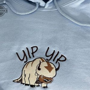 appa avatar embroidered hoodie bison custom design hooded sweatshirt yip yip appa hoodie embroidery tshirt sweatshirt hoodie gift laughinks 1