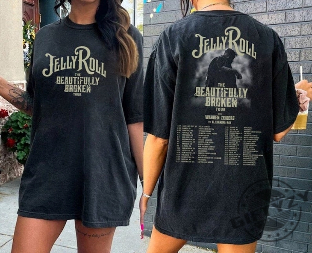 Jelly Roll The Beautifully Broken Tour 2024 Shirt Jelly Roll 2024 Concert Sweatshirt Jelly Roll Hoodie Jelly Roll Tour Tshirt The Beautifully Broken Tour Shirt