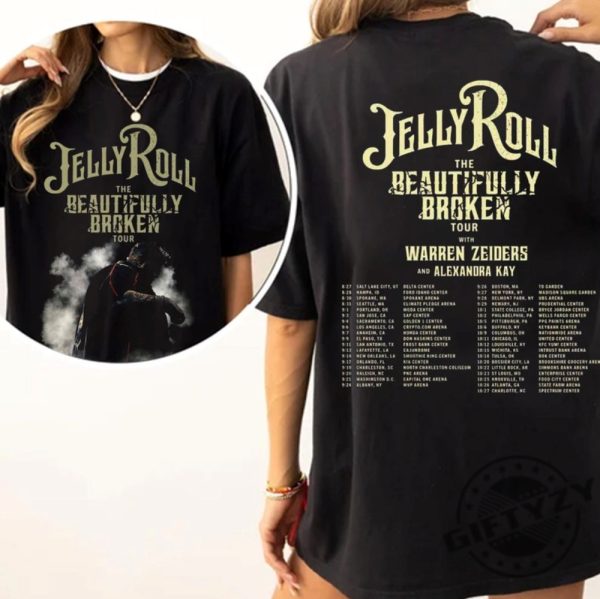 Vintage Jelly Roll The Beautifully Broken Tour 2024 Shirt Jelly Roll Fan Sweatshirt Jelly Roll 2024 Concert Hoodie Unisex Tshirt Jelly Roll The Beautifully Broken Tour 2024 Shirt giftyzy 1
