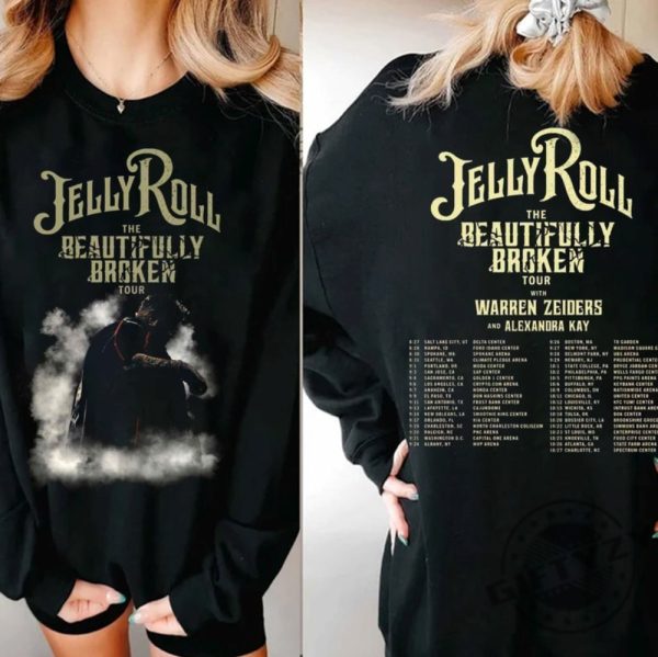 Vintage Jelly Roll The Beautifully Broken Tour 2024 Shirt Jelly Roll Fan Sweatshirt Jelly Roll 2024 Concert Hoodie Unisex Tshirt Jelly Roll The Beautifully Broken Tour 2024 Shirt giftyzy 2