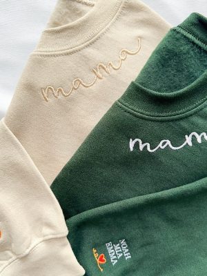 Mama Embroidered Sweatshirt Embroidered Mom Sweatshirt First Mothers Day Gift Unique revetee 2