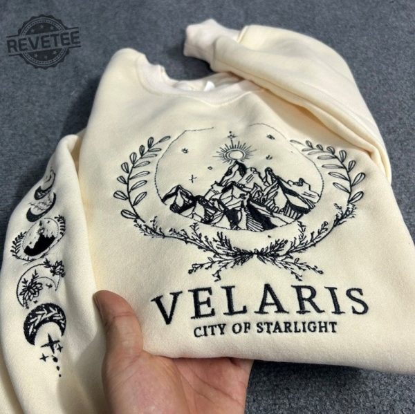 Velaris Embroidered Sweatshirt Velaris City Of Starlight Embroidered The Night Court Shirt Starlight Acotar Shirt Velaris Sweatshirt Unique revetee 1