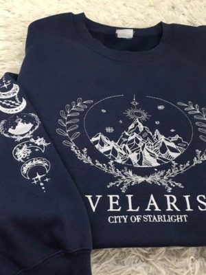 Velaris Embroidered Sweatshirt Velaris City Of Starlight Embroidered The Night Court Shirt Starlight Acotar Shirt Velaris Sweatshirt Unique revetee 3