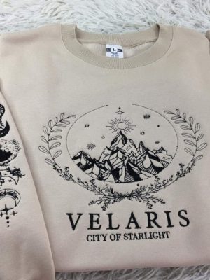 Velaris Embroidered Sweatshirt Velaris City Of Starlight Embroidered The Night Court Shirt Starlight Acotar Shirt Velaris Sweatshirt Unique revetee 4