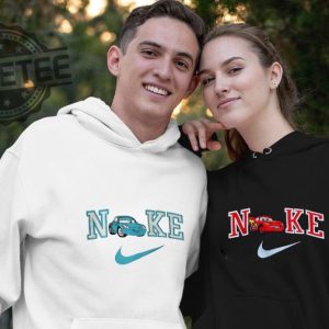 Couple Embroidered Sweatshirt Mc Queen Car Embroidered Shirt Sally Car Shirt Unique revetee 2
