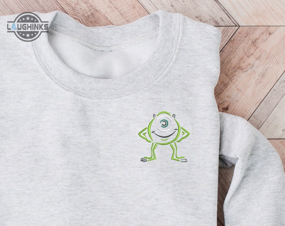 Mike W Embroidered Crewneck Disney Embroidered Sweatshirt Monsters Inc Crewneck Disney Sweatshirt Womens Disney Crewneck Embroidery Tshirt Sweatshirt Hoodie Gift