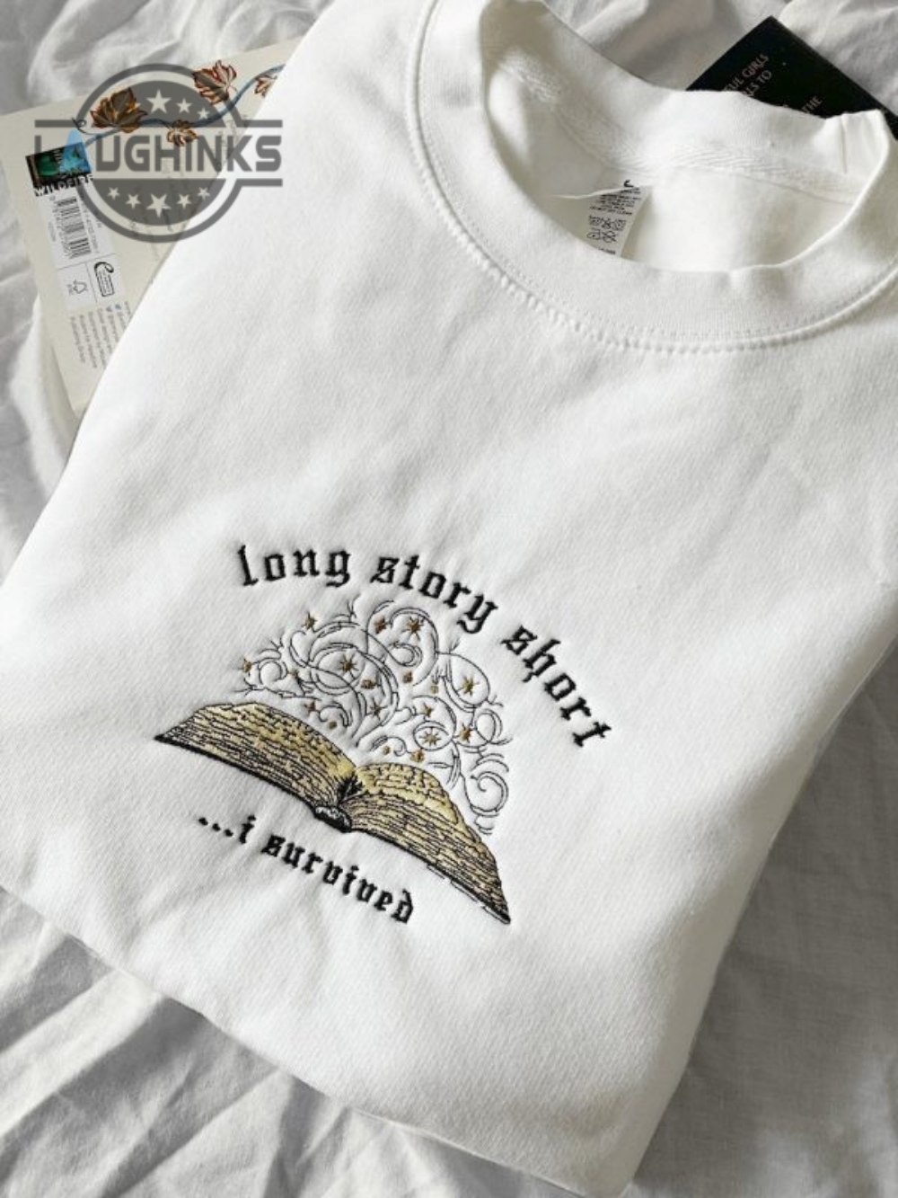Long Story Short I Survived Taylor Swift Crewneck Embroidered Sweatshirt Embroidery Tshirt Sweatshirt Hoodie Gift
