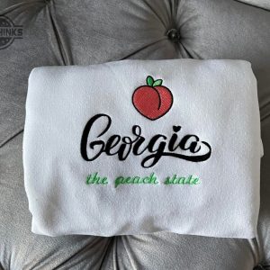 georgia peach state embroidered sweater embroidery tshirt sweatshirt hoodie gift laughinks 1 3