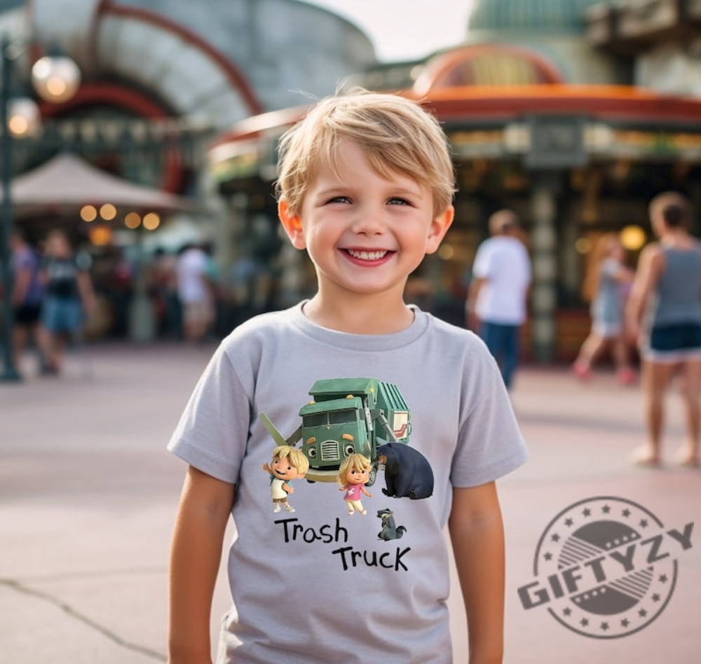 Trash Truck Shirt Trash Truck Birthday Sweatshirt Birthday Gift For Kids Trash Truck Party Theme Trash Truck Family Tshirt Cartoon Kids Shirt