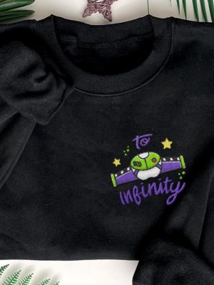 To Infinity Couple Woody Buzz Embroidery Sweatshirt Pizza Embroidered Sweatshirt 2024 Family Trip Customize Name Embroider Sweater Gifts revetee 2