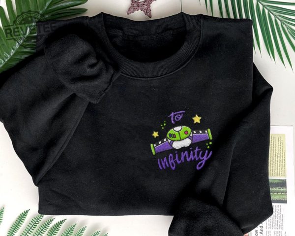 To Infinity Couple Woody Buzz Embroidery Sweatshirt Pizza Embroidered Sweatshirt 2024 Family Trip Customize Name Embroider Sweater Gifts revetee 2