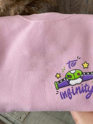 To Infinity Couple Woody Buzz Embroidery Sweatshirt Pizza Embroidered Sweatshirt 2024 Family Trip Customize Name Embroider Sweater Gifts revetee 3