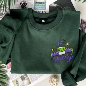 To Infinity Couple Woody Buzz Embroidery Sweatshirt Pizza Embroidered Sweatshirt 2024 Family Trip Customize Name Embroider Sweater Gifts revetee 7