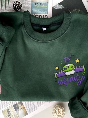 To Infinity Couple Woody Buzz Embroidery Sweatshirt Pizza Embroidered Sweatshirt 2024 Family Trip Customize Name Embroider Sweater Gifts revetee 7