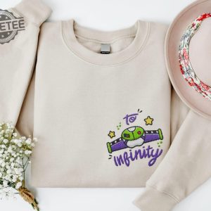 To Infinity Couple Woody Buzz Embroidery Sweatshirt Pizza Embroidered Sweatshirt 2024 Family Trip Customize Name Embroider Sweater Gifts revetee 8