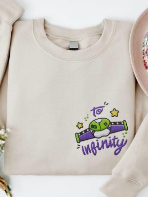 To Infinity Couple Woody Buzz Embroidery Sweatshirt Pizza Embroidered Sweatshirt 2024 Family Trip Customize Name Embroider Sweater Gifts revetee 8