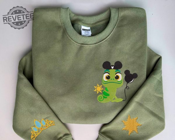 Pascal Rangled Princess Crown Sign Rapunzel Embroidered Sweatshirt Rapunzel Prince Embroidered Sweatshirt Unique revetee 1